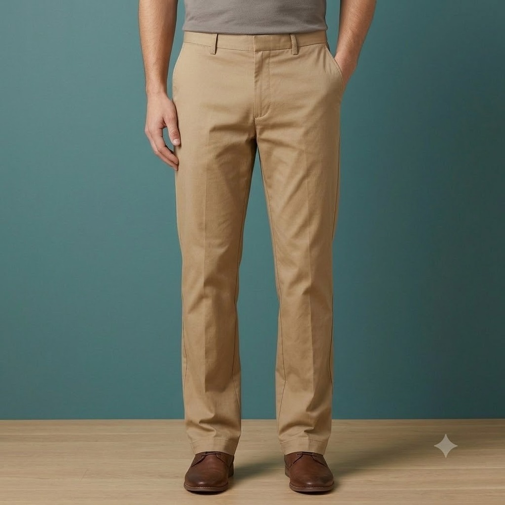 Dockers Straight Fit Pants Mens 36x34 Tan Khaki Stretch Casual